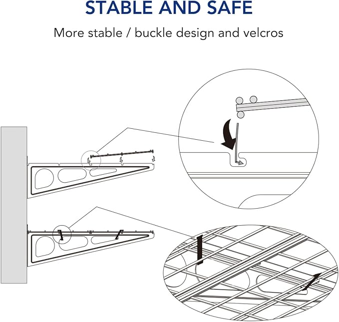 FLEXIMOUNTS Garage Wall Shelving, 1x4 ft, Includes 6 Bike Hooks, Wall Shelf