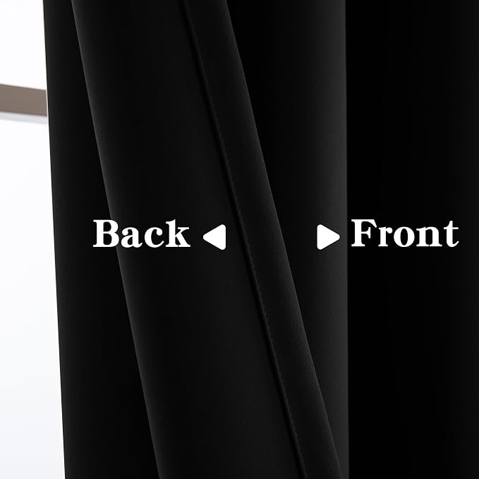 IGEMAEVE Black Curtains for Living Room, Custom Curtains Blackout Thermal