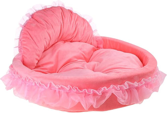 Creative Princess Lace Pet Bed Ruffled Nest for Dogs and Cats Soft Plush Comfortable Princess Sofa Pet Bed