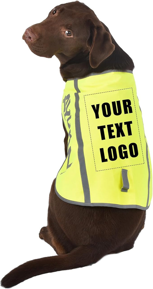 Customize Yellow Reflective Dog Vest for XSmall,High Visibility Dog Safety Vest Harness with Removable Bell Keep Safe from Hunting, Training & Cars Accidents