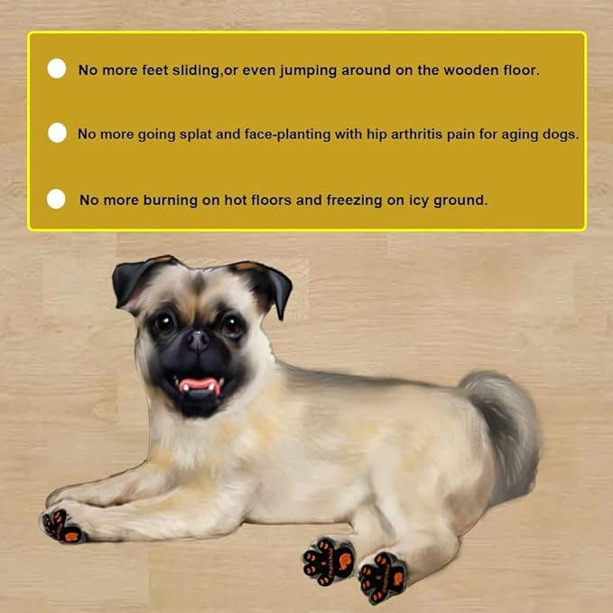 Dog Paw Pads Anti-Slip Grips,Dog Paw Protectors for Senior Dogs on Hot Pavement,Provides Traction to Keep Them from Slipping on Smooth Floors 12 sets-48 Pads Black XXXL