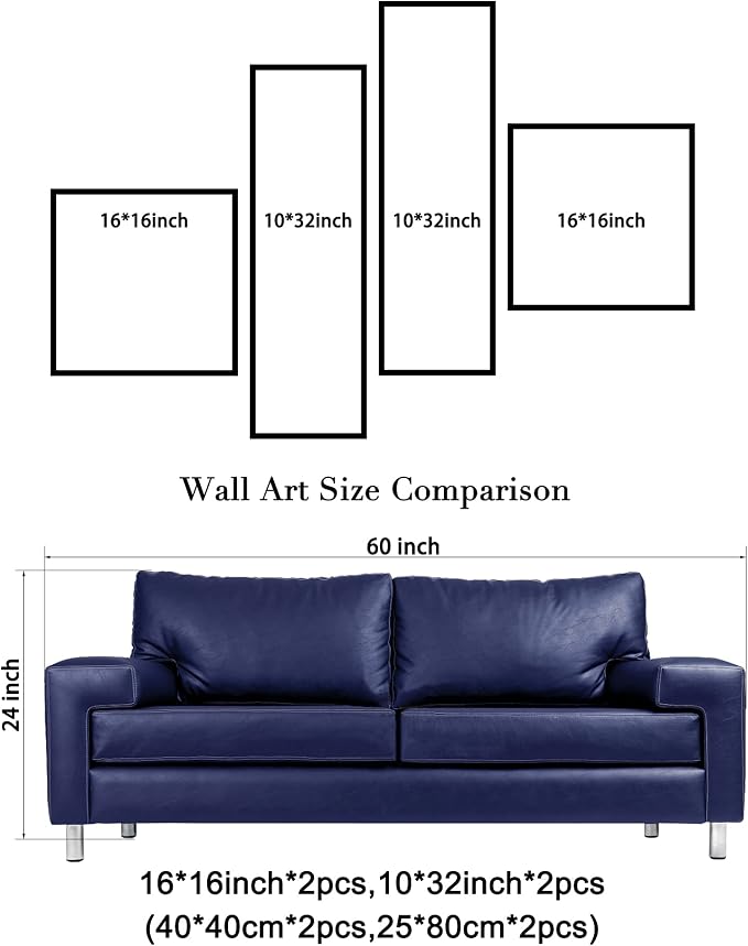 Wieco Art Large Size Decorative Elegant Flowers 4 Panels 100% Hand-painted