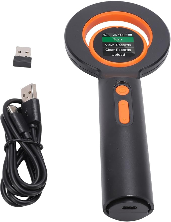 YWBL-WH Pet Chip Reader, EMID FDX B ISO11784 85 Tag Scanner with 2.4G BT USB Connectivity, for Animal Marker Glass Digital Tag Reading