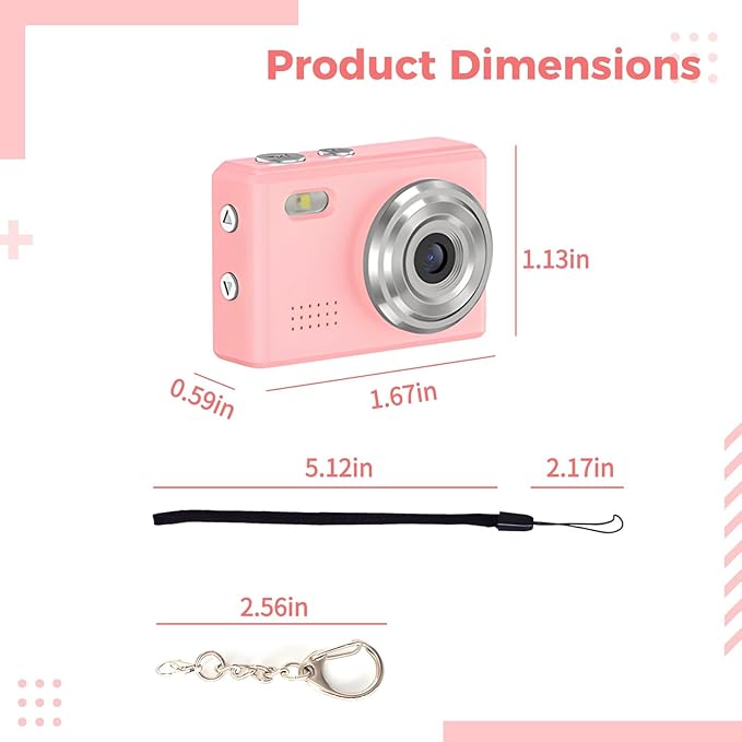 Recording Video Thumb Cam, Camera Digital, 1.13 X 0.59 X 1.67 in（2.9 X 1.5 X 4.2 Cm）, 200Mah Battery, for Pet Recording, Cycling, Hiking