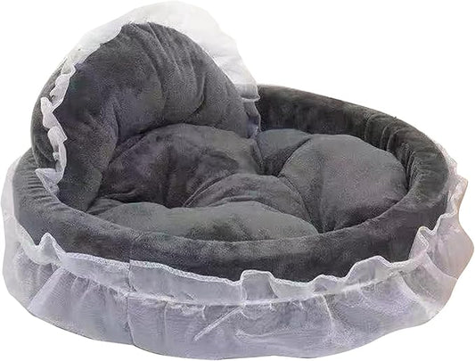 Creative Princess Lace Pet Bed Ruffled Nest for Dogs and Cats Soft Plush Comfortable Princess Sofa Pet Bed
