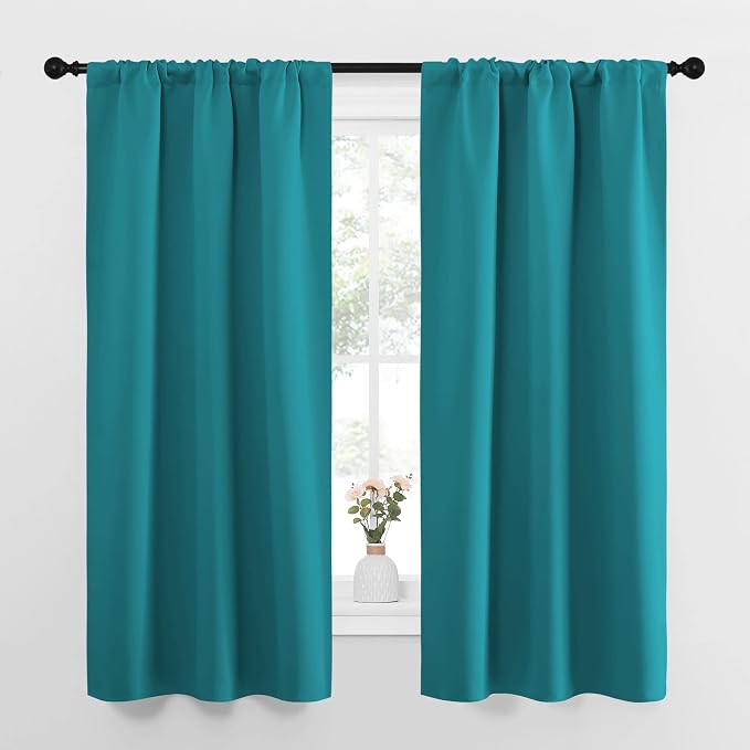 NICETOWN Peacock Blue Blackout Curtains Panels