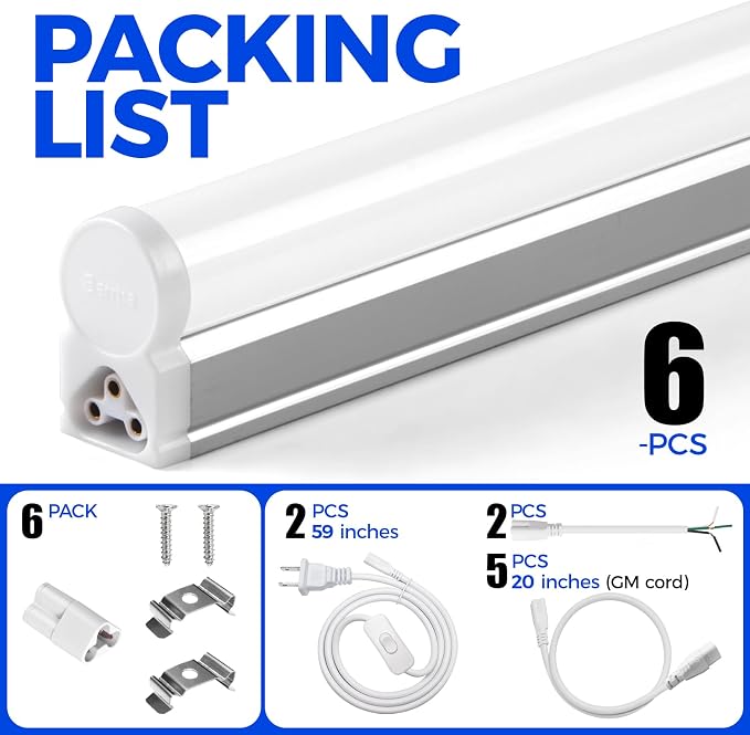 Barrina T5 4FT LED Shop Light, Ceiling Commercial Bay Light