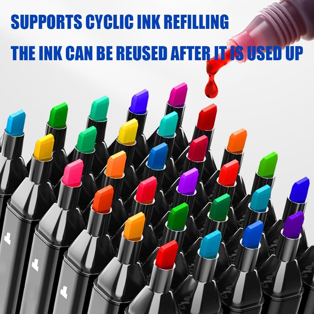 Alcohol Markers, 80 Colors Art Drawing Markers Set for Kids Adults Dual Tip Permanent Sketch Markers, with Organizing Case