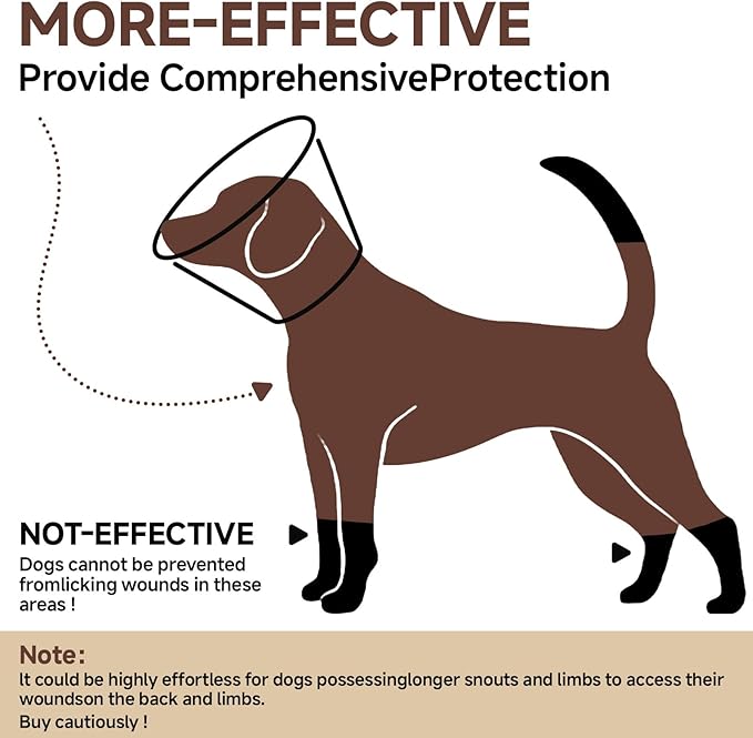 Dog Cone Collar L, Soft Cones for Large Medium Small Dogs,Adjustable Dog Cone Alternative to Stop Licking, Comfy Elizabethan Collar for After Surgery Wound Healing & Hot Spots Brown