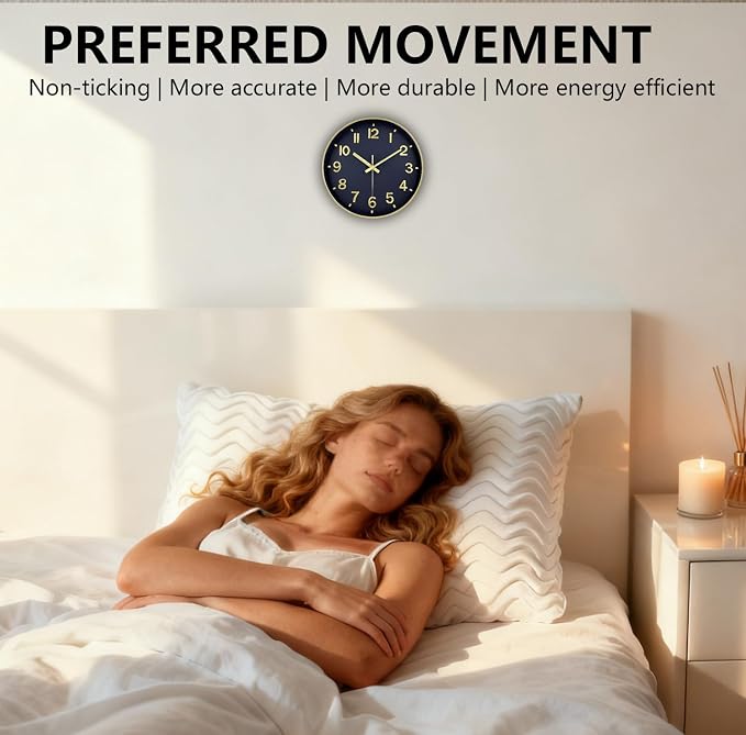 Wall Clock, 8 Inch Wall Clocks Battery Operated, Modern Non Ticking Silent