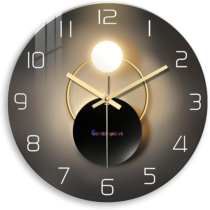 14 Inch Black and Gold Wall Clock