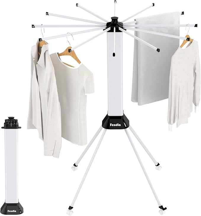Clothes Drying Rack Foldable & Collapsible Drying Racks with 4-Leg Octopus Design, Large Capacity Space Saving Indoor Drying Rack for Bedroom,Balcony,Laundry for Indoor/Outdoor Use (White)