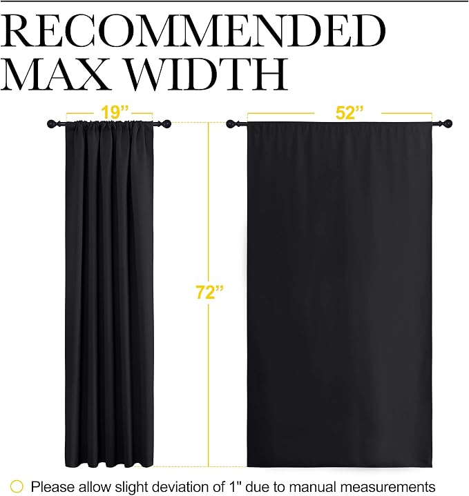 NICETOWN Black Blackout Curtain Blinds