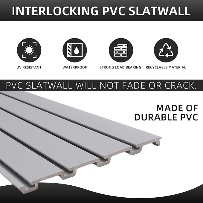Slat Wall Paneling Garage Wall Organizer, Slat Board PVC Wall Panels Garage