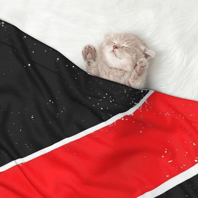 Two Sided Plush Pet Blanket for Crates Carriers Home Use, Trinidad and Tobago Flag, Reversible Throw with Cozy Dot Fabric and Silky Reverse for Small Large Pets