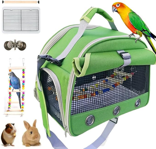 Bird Carrier Travel Cage with Perch, Food Bowl,Pet Backpack,Parrot Carrier,Small Animal Car Bag,Bird Cages for Parakeets, Ideal for Small Animals & Puppies