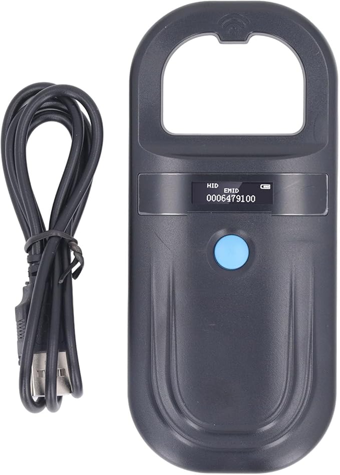 Animal ID Reader Pet Microchip Scanner Tag Reader with OLED Display USB Rechargeable 134.2KHz for Dogs Cats Pigs Animal Management