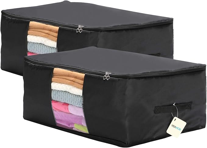 Clothing Pillow Beddings Blankets Organizer Storage Containers With Zippers,Breathable and Moistureproof.