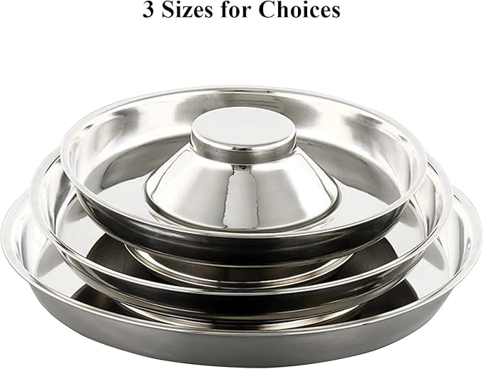 Stainless Steel Pet Bowl for Puppy and Cat, Dog Food and Water Feeding Bowl, Puppies and Kittens Weaning Bowls, Multiple Dogs and Cats Eat and Drink Together (2PC, M)