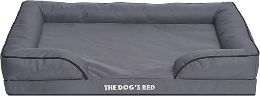 The Dog’s Bed Replacement Outer Cover & Bolster for Standard Foam Beds, Oxford Fabric, Grey, XL