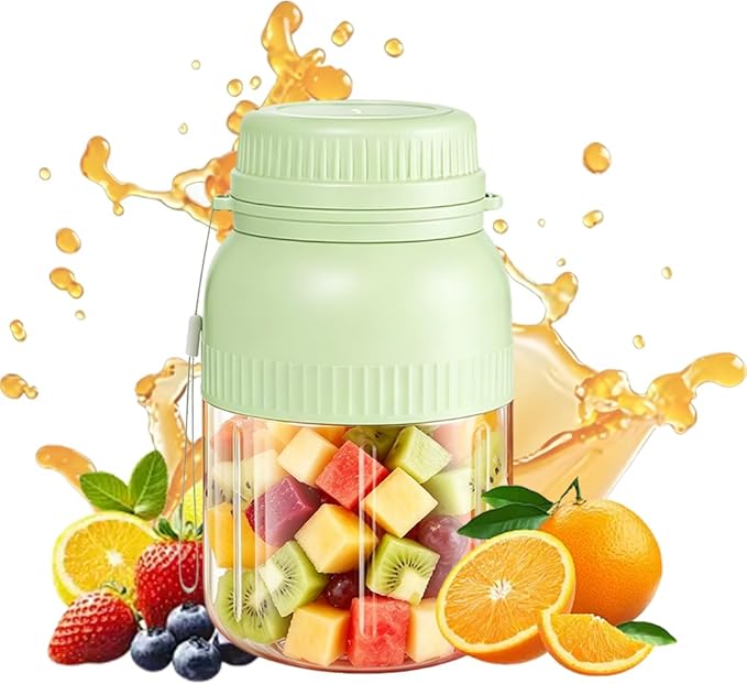 Wireless Juicer Cup, 2026 New 1300ml/44oz Portable Personal Blender, Portable Blender Dual Lid Compact Travel Drinking Cup with Leakproof Handle for Office Outdoor (Green)