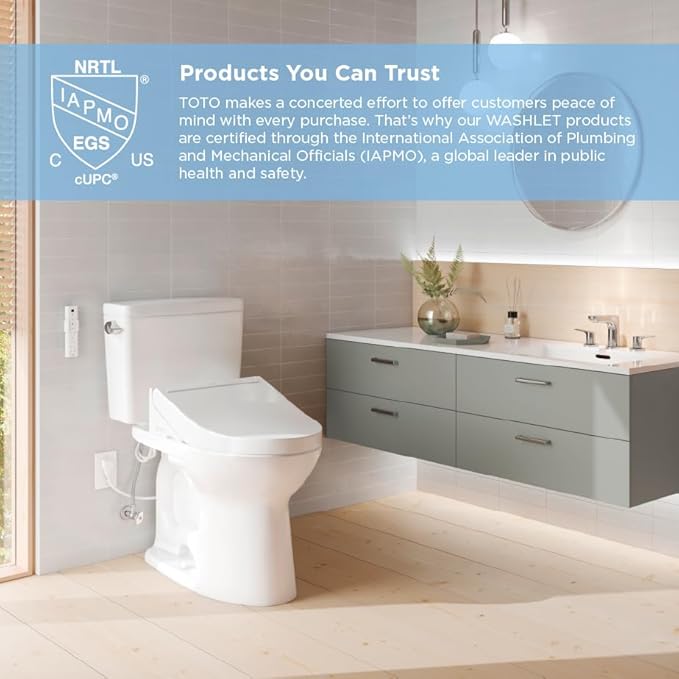 TOTO® WASHLET® S2 Electronic Bidet Toilet Seat with Instantaneous Water Heating, PREMIST and EWATER+ Wand Cleaning, Elongated, Cotton White - SW3346#01