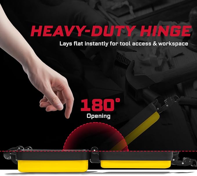 11”Yellow Tools Box, Portable Steel Heavy-duty Tool Case with Safety Latch and Handle for Tools Storage and Organizers, Home DIY