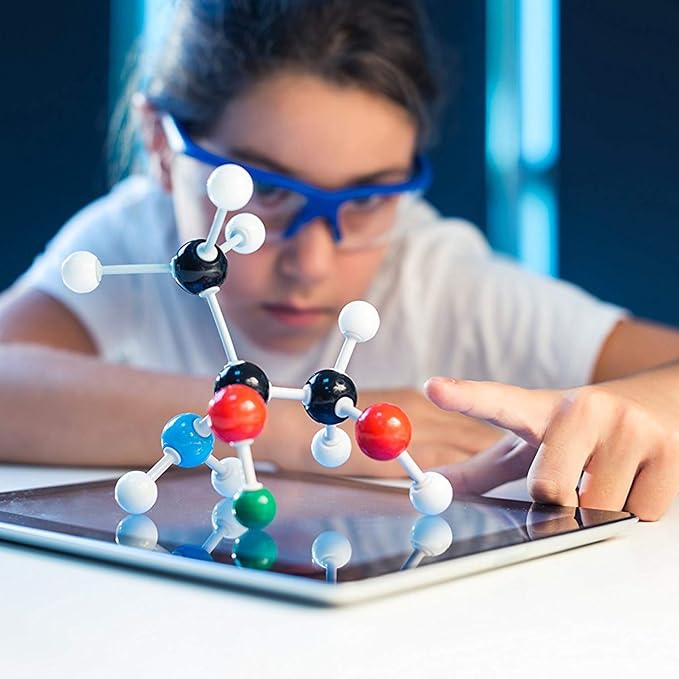 RELIANCER Molecular Model Kit,444PCS Organic Molecular Chemistry Set w/C60,Atoms,Bonds,Molecular Structures Building Kit for Chemistry Learning,STEM Science Kits for Teachers,Students,Young Scientists