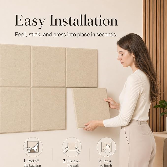 Large Cork Boards for Walls – 36" x 24" Self Adhesive Felt Wall Tiles