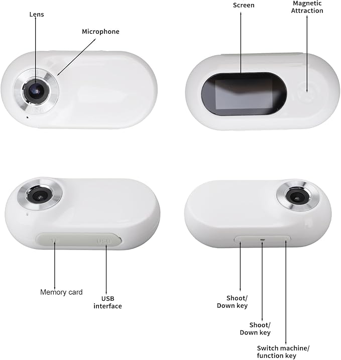 1080P Dog Collar Camera, Wireless Pet Camera with 0.96 inch LCD Display, 170° Wide Angle, USB Rechargeable for Dogs Cats