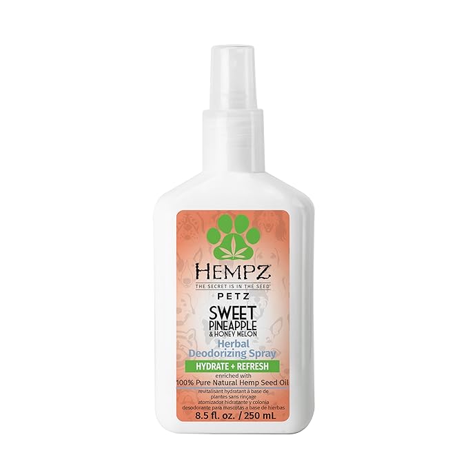 Hempz Petz, Dog Cologne, Sweet Pineapple & Honey Melon Herbal Deodorizing Spray, 8.5 oz.