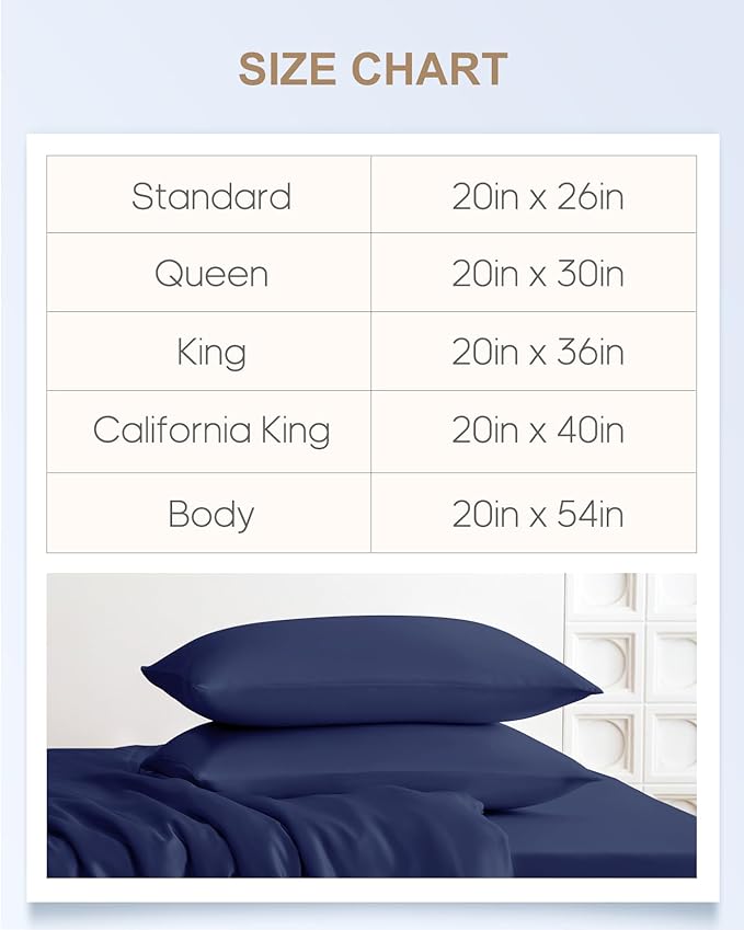 THXSILK 100% Mulberry Silk Pillowcase for Hair and Skin, 22 Momme Pure Natural Silk Pillowcase with Hidden Zipper, Soft Breathable Zipper Pillow Case, California King Size 20"x40", Navy Blue