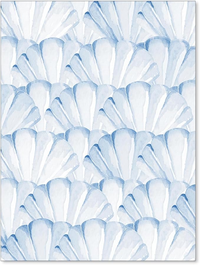 Light Blue Shell Poster Vintage Coastal Cowgirl Wall Art Modern Fashion Preppy