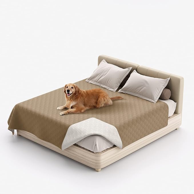 Waterproof Dog Bed Covers for Couch Protection, Water-Resistant Soft Dog Pet Blanket Anti-Slip Dog Blanket for Bed, for Furniture Bed Couch Sofa (Taupe,30x70inch)
