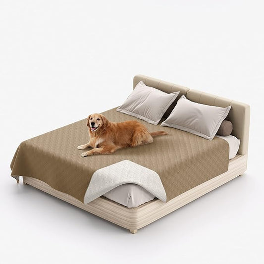 Waterproof Dog Bed Covers for Couch Protection, Water-Resistant Soft Dog Pet Blanket Anti-Slip Dog Blanket for Bed, for Furniture Bed Couch Sofa (Taupe,30x70inch)
