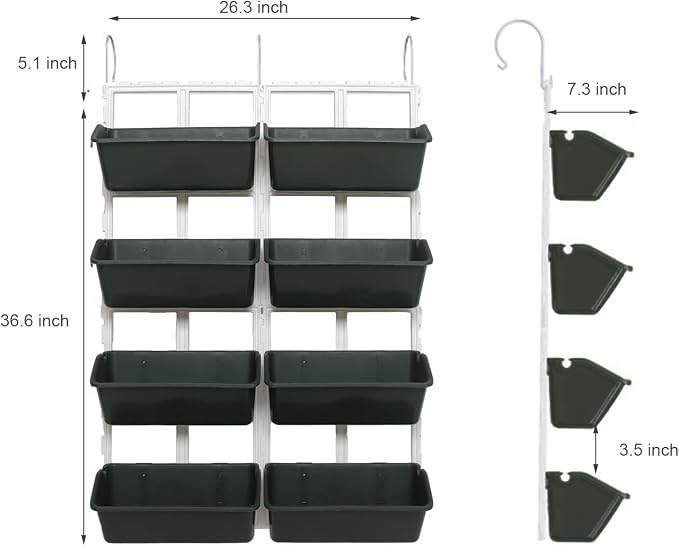 8 Pockets Vertical Garden Wall Planter Raised Beds Hanging Planter Wall Mounted