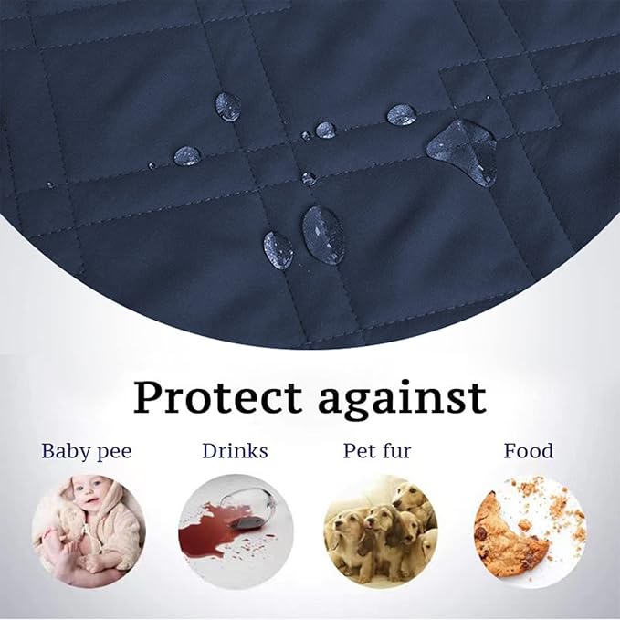 Waterproof Dog Bed Covers for Couch Protection, Water-Resistant Soft Dog Pet Blanket Anti-Slip Dog Blanket for Bed, for Furniture Bed Couch Sofa (Navy Blue,82x102inch)