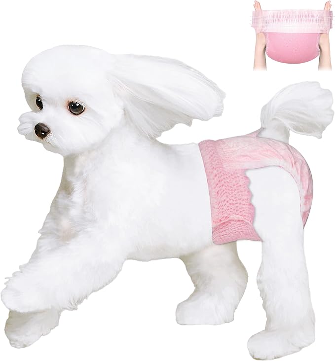 Ambreview Disposable Dog Diapers Female, Just Pull It Up, Doggie Diapers for Female Dogs, Strong Absorbency | Leak Proof, for Dogs in Heat | Elderly | Disabled, L 30 PCS