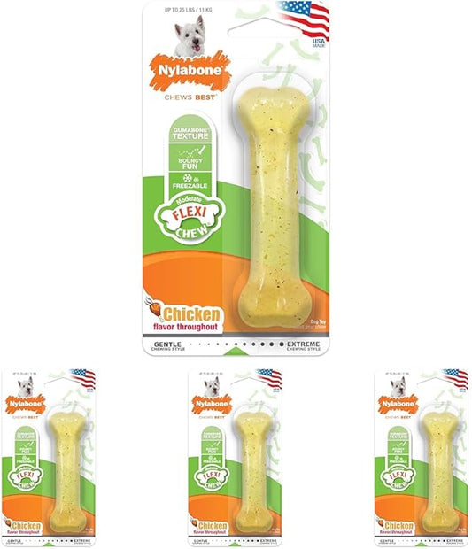 Nylabone Flex Moderate Chew Dog Toy Chicken Small/Regular (1 Count) (Pack of 4)