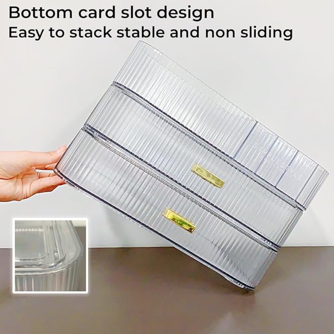 Makeup Organizer with Drawers Stackable Skincare Cosmetic Makeup organization for vanit Bathroom Desk Countertop