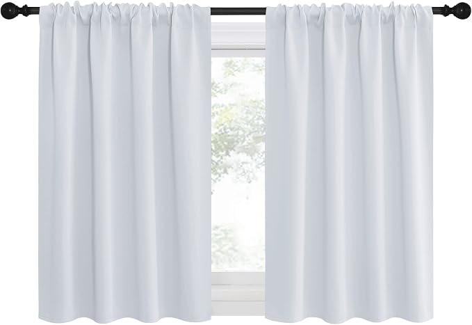 NICETOWN Greyish White Window Curtain Panels