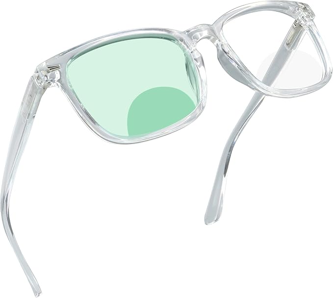 YEIN Bifocal Reading Glasses with Blue Light Blocking Lenses, Bifocal Reader for Women and Men, Vintage Square frame with Spring Hinge (+0.75/+3.25 magnification)