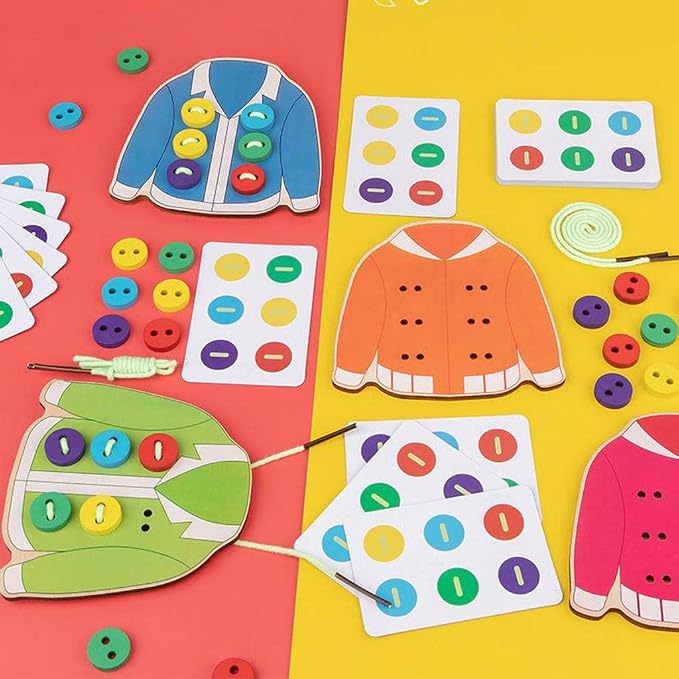Lacing Toys Threading Sewing Button for Kids Early