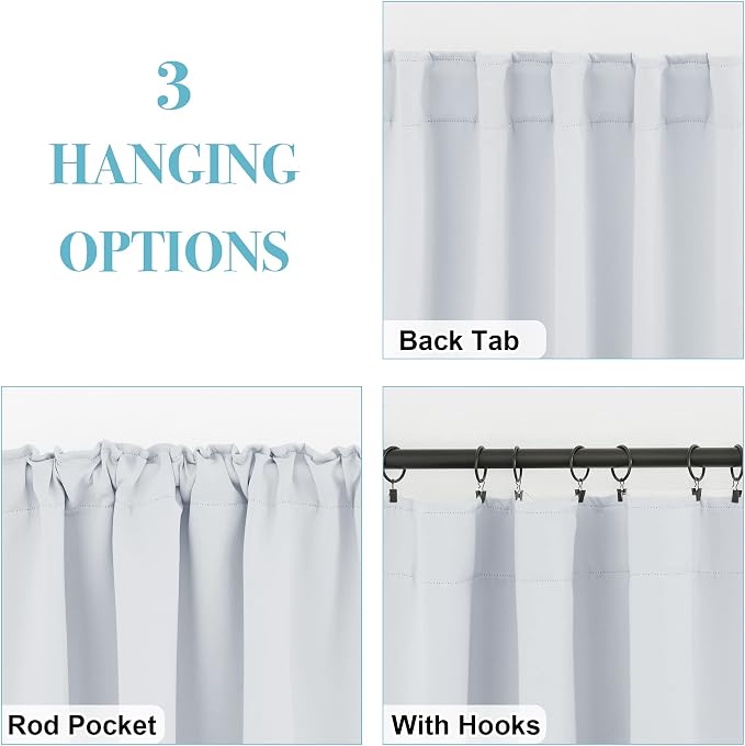 RYB HOME Blackout Curtains for Bedroom, Window Shades Thermal Insulating