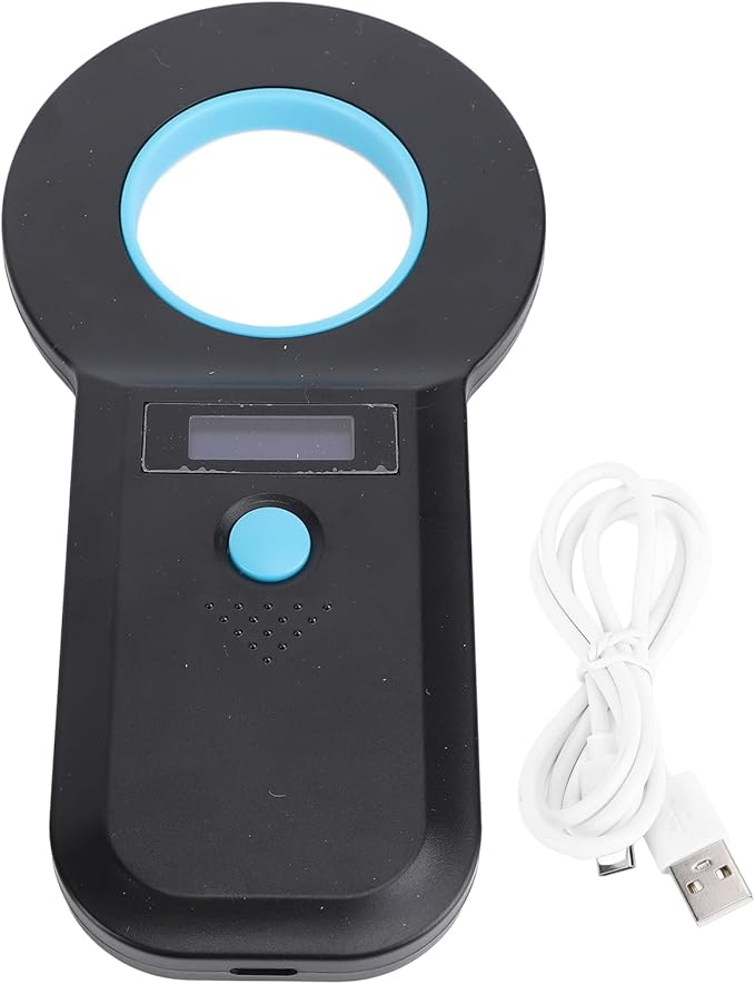 Zunate Pet Microchip Scanner, Portable Handheld Animal Chip Reader with Bluetooth and USB C for 134.2KHz 125KHz EMID FDXB, 128 Data Storage Capacity