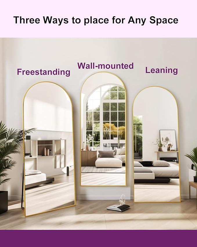 DMWOODFL 71"x26" Arched Full-Length Mirror