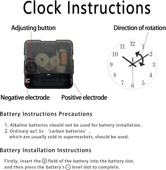 Black and Gold Wall Clock for Kitchen Glass Decorative Wall Clocks Battery