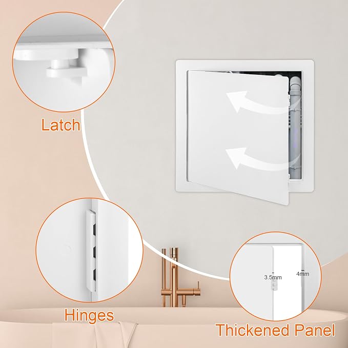 Suteck 18 x 18 Inch White Access Doors, Reinforced Hinged Access Panel