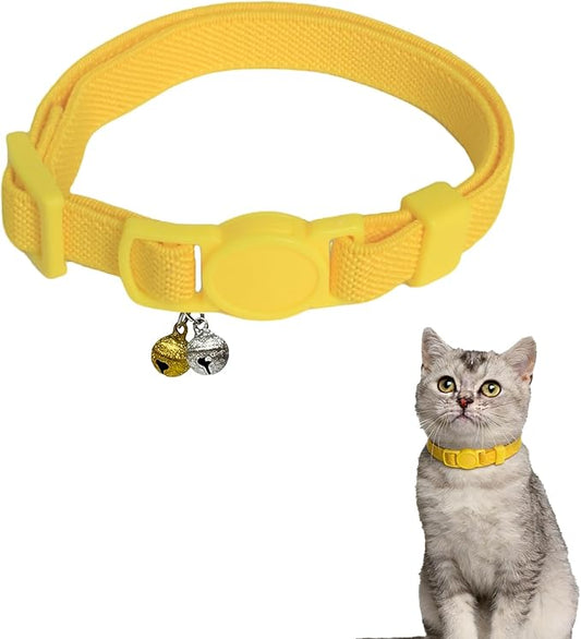 Breakaway Cat Collar with Bell, Safety Buckle Kitten Collar, Elastic Strech Quick Release, Adjustable Lightweight Collars for Girl Boy Cats, Pet Supplies, Accessories, Gifts Yellow