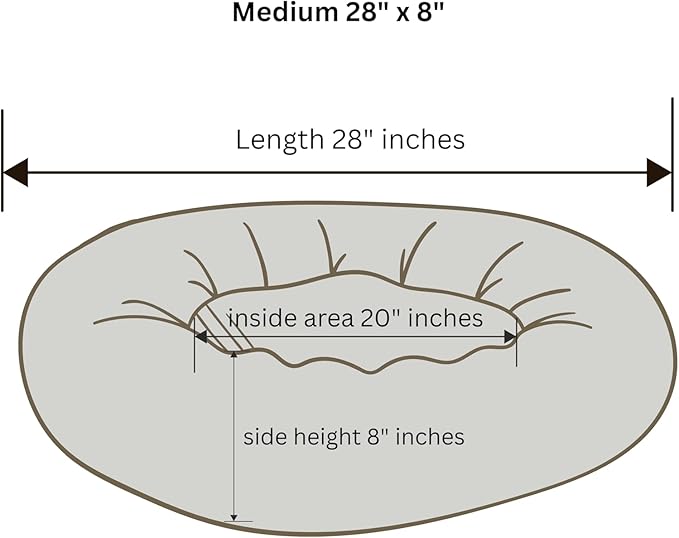 Organic Cotton Canvas Dog Bed: Removable Cover, Natural Fill - Made in USA (Cow Print Brown White, Medium 28" x 8" inches)